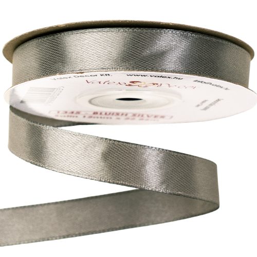 Satin ribbon 12mm x 22.86m - Bluish Silver