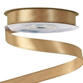Satin ribbon 12mm x 22.86m - Gold brown
