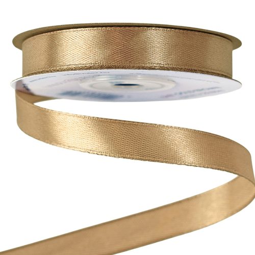 Satin ribbon 12mm x 22.86m - Gold brown