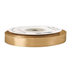 Satin ribbon 12mm x 22.86m - Gold brown