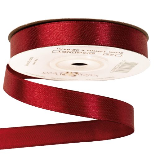 Satin ribbon 12mm x 22.86m - Burgundy