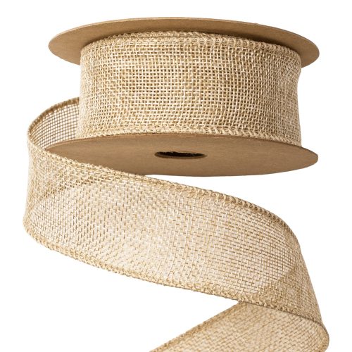 Jute ribbon with wire - Nature