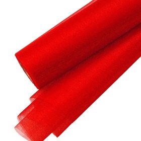 Csillogó fényű organza dekoranyag 23,5cm - Piros