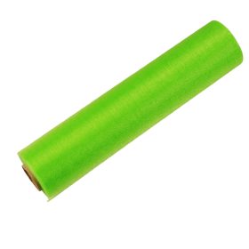 Csillogó fényű organza dekoranyag 23,5cm - Teazöld