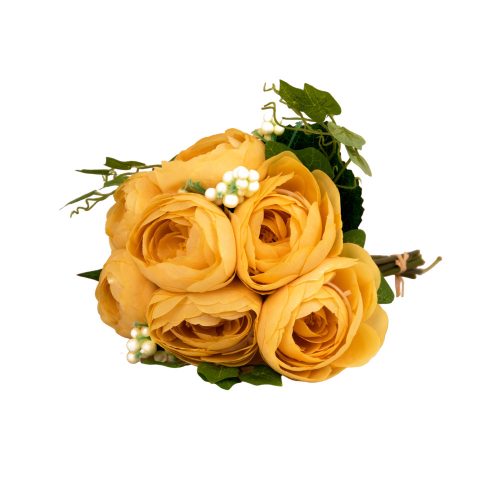 7-branched buttercups bouquet of silk flowers - Yellow