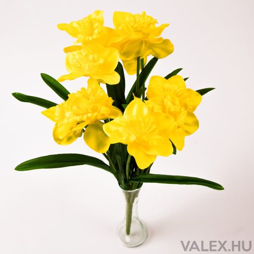 Daffodils with 12 branches bouquet of silk flowers - Yellow