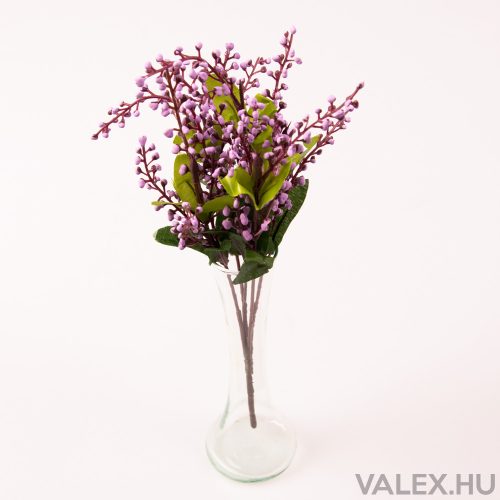5 ágú bogyós selyemvirág csokor  - Levendula lila