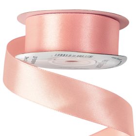 Szatén szalag 25mm x 22.86m - Púder rózsaszín