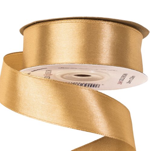 Satin ribbon 25mm x 22.86m - Gold brown