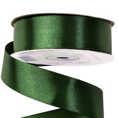 Satin ribbon 25mm x 22.86m - Dark green