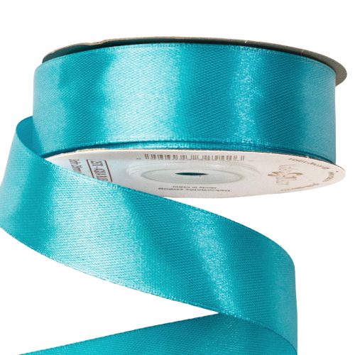 Satin ribbon 25mm x 22.86m - Aqua blue