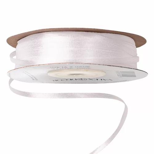 Szatén szalag 3mm x 91.44m - Fehér