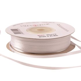 Szatén szalag 3mm x 91.44m - Fehér