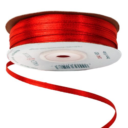 Satin ribbon 3mm x 91.44m - Red