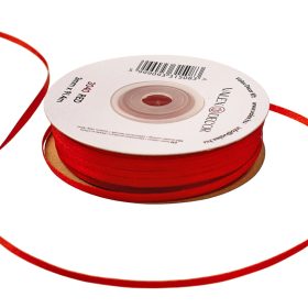 Szatén szalag 3mm x 91.44m - Piros