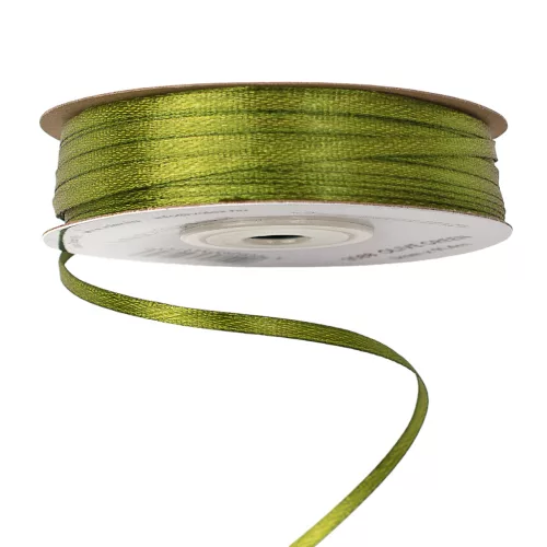 Szatén szalag 3mm x 91.44m - Olivazöld