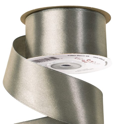 Satin ribbon 38mm x 22.86m - Bluish Silver