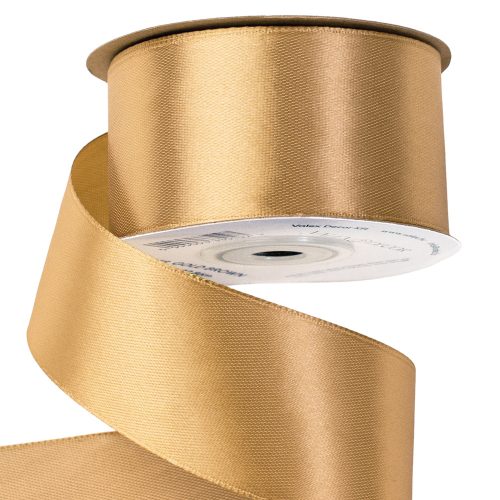 Satin ribbon 38mm x 22.86m - Gold brown
