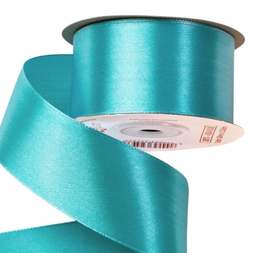 Satin ribbon 38mm x 22.86m - Aqua blue