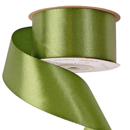 Szatén szalag 38mm x 22.86m - Mohazöld