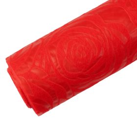 Rózsafejmintás 3D vetex 50cm x 4.5m - Piros