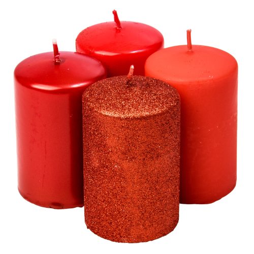 Adventi gyertya készlet 10 x 6cm -  Red
