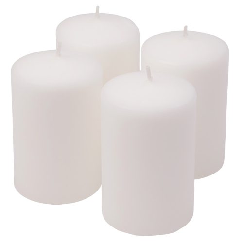 Advent candle set 10 x 6cm - Matt white