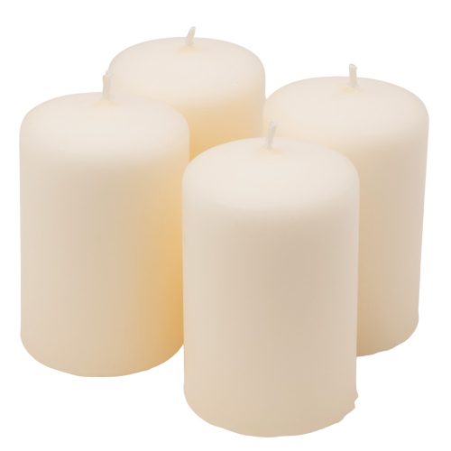 Advent candle set 10 x 6cm - Matt cream
