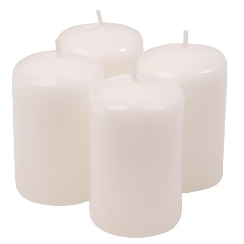 Advent candle set 10 x 6cm - Lacquer white