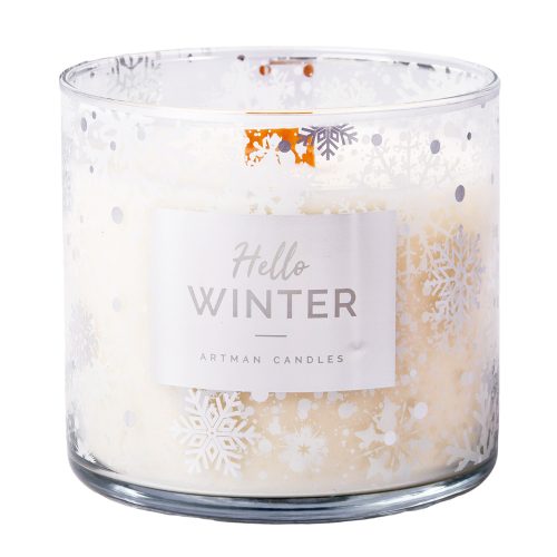 "Hello Winter" glass, scented candle 9.7 x 11.4cm, in a gift box