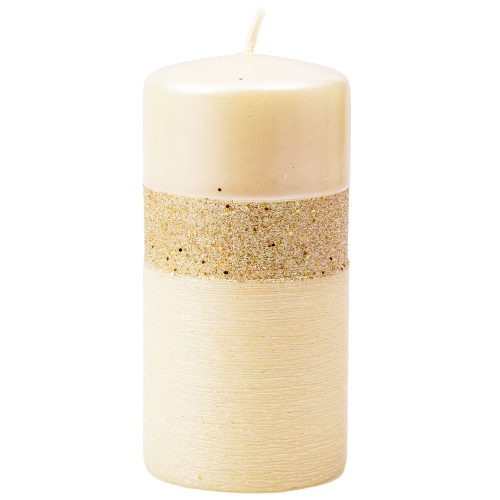 Queen Evo cylinder candle, 13 x 7cm - Cream