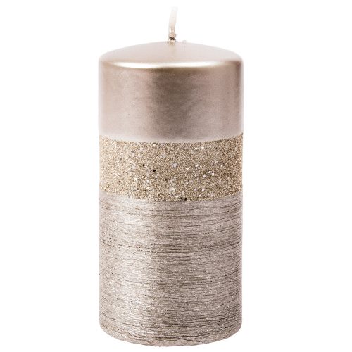 Queen Evo cylinder candle, 13 x 7cm - Champagne