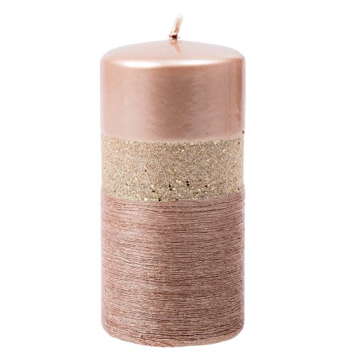 Queen Evo cylinder candle, 13 x 7cm - Rose Gold