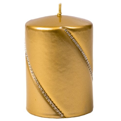 Bolero cylinder candle, 9 x 7cm - Metallic gold