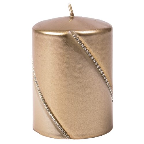 Bolero cylinder candle, 9 x 7cm - Metallic champagne