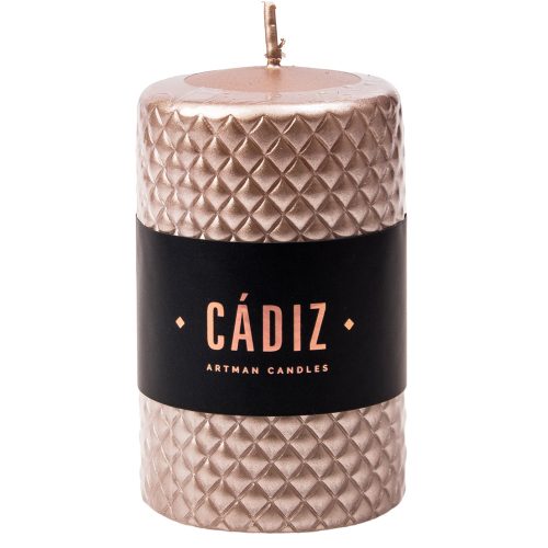 Cádiz cylinder candle, 10.5 x 7cm - Rose Gold
