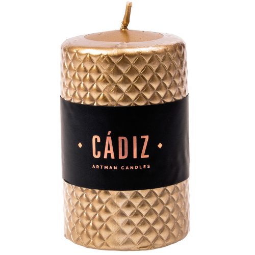 Cádiz cylinder candle, 10.5 x 7cm - Gold