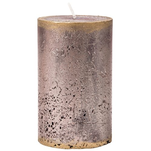 Rustic cylinder candle, 11  x 7cm - Champagne