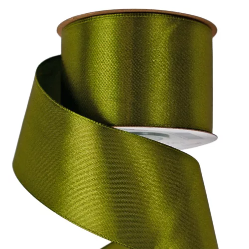 Satin ribbon 50mm x 22.86m - Dark olive green