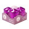 Advent candle set, 6 x 4cm - Metallic 3 purple, 1 pink