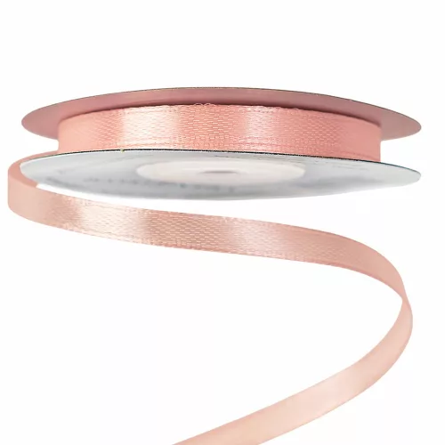 Szatén szalag 6mm x 22.86m - Púder rózsaszín