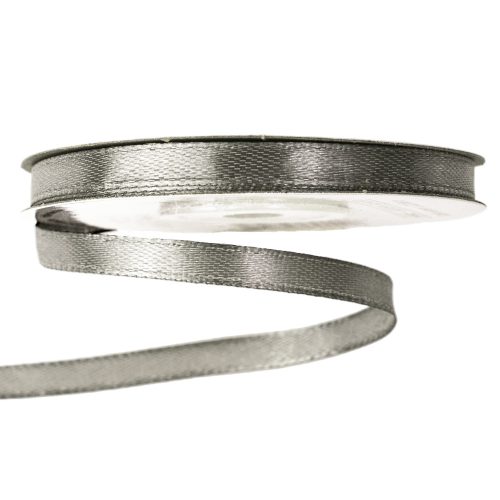 Satin ribbon 6mm x 22.86m - Bluish Silver