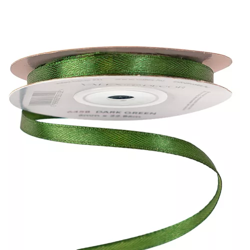 Szatén szalag 6mm x 22.86m - Sötétzöld
