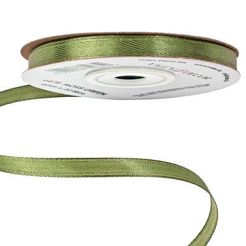 Satin ribbon 6mm x 22.86m - Moss Green