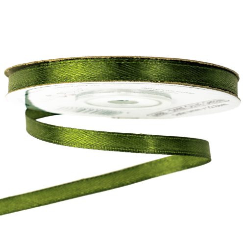 Satin ribbon 6mm x 22.86m - Dark olive green