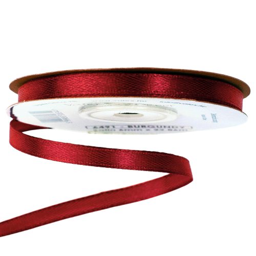 Satin ribbon 6mm x 22.86m - Burgundy