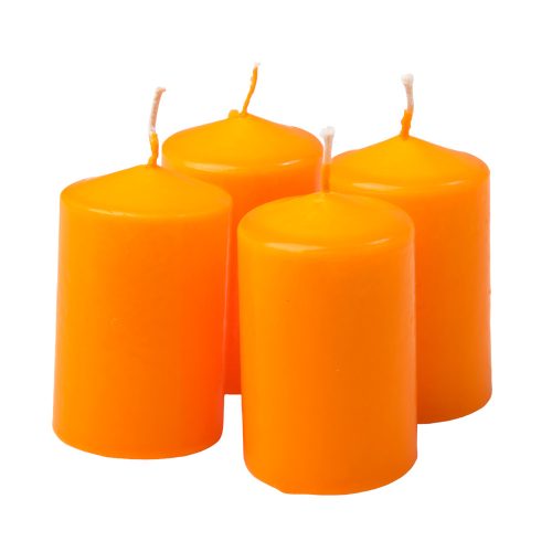 Advent cylinder candle set, 5.5 x 4cm - Orange