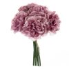 Peony bouquet of silkflowers, 5 strands, diameter: 14cm, length: 26cm - Purple