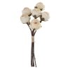 Rose bouquet of silkflowers, 6 strands, stem length: 31cm - Cream