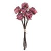 Rose bouquet of silkflowers, 6 strands, stem length: 31cm - Dark pink